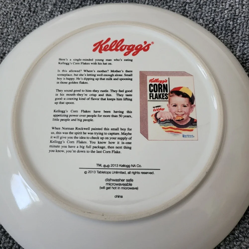 Collectible Norman Rockwell Kellogg's corn flakes set of 4 plates retro american